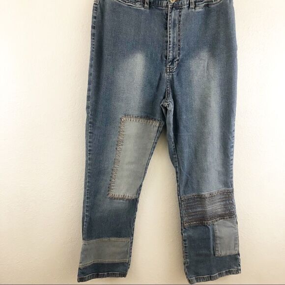 Revolt blue patch high rise jeans size 20 - Picture 1 of 9